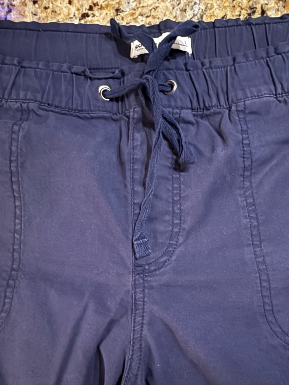 Sonoma Navy Ankle-Length Drawstring Pants